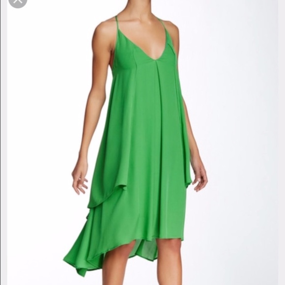 NWT $268 Rebecca‎ Minkoff Lena Silk Midi Dress in Amazon Green [SZ Small ] - Picture 8 of 8